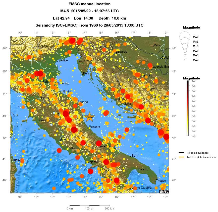 regional magnitude historical seismicity