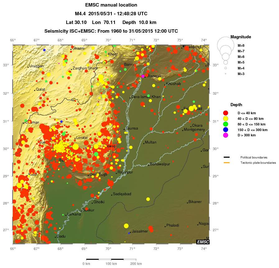 regional historical seismicity