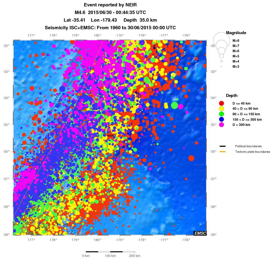 regional historical seismicity