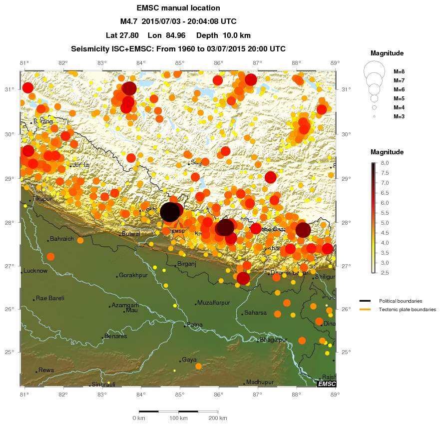 regional magnitude historical seismicity