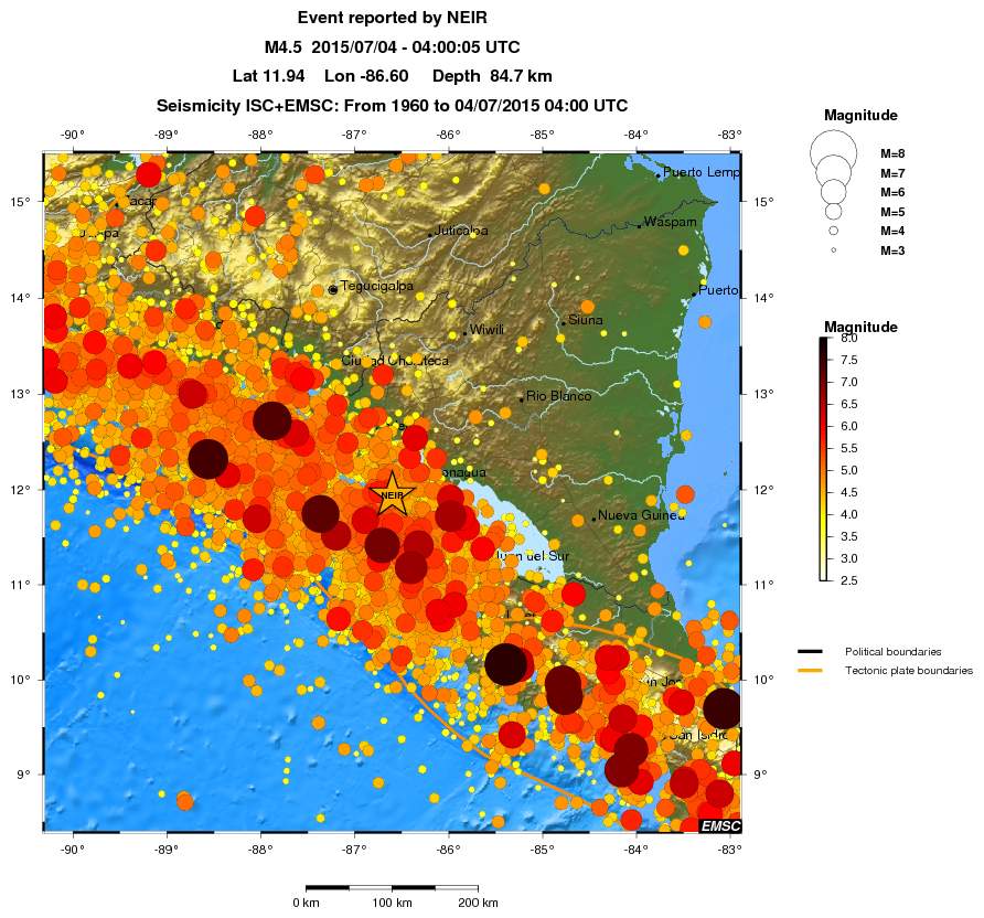 regional magnitude historical seismicity