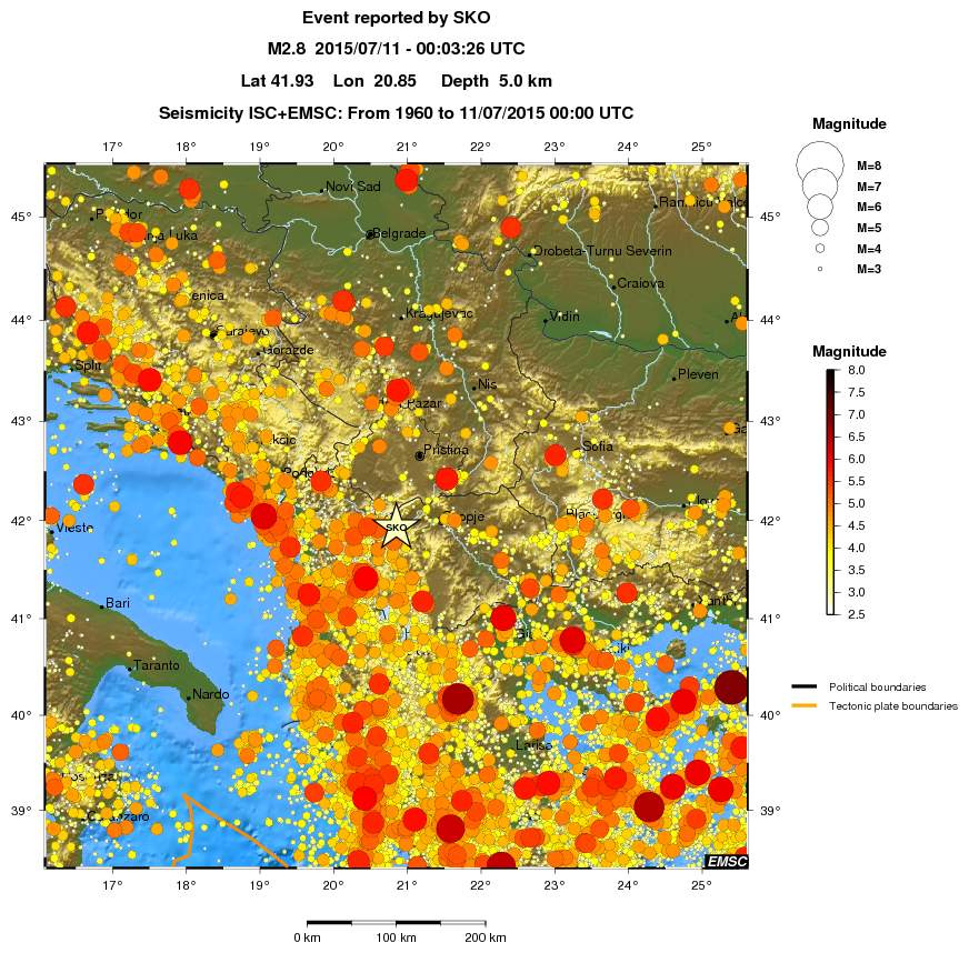 regional magnitude historical seismicity