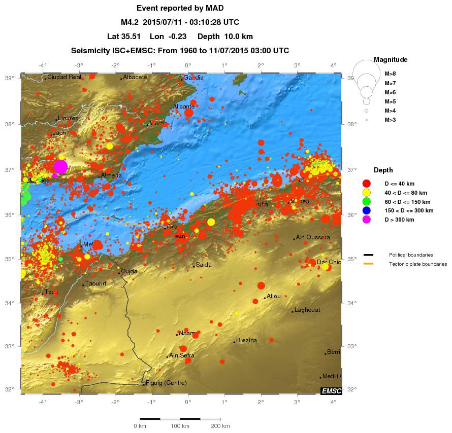 regional historical seismicity