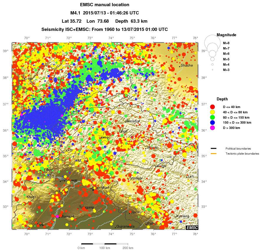 regional historical seismicity