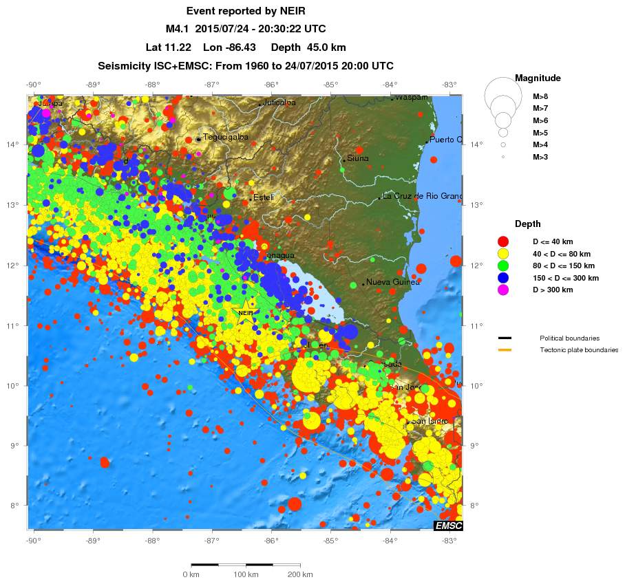 regional historical seismicity