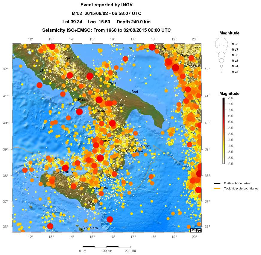 regional magnitude historical seismicity
