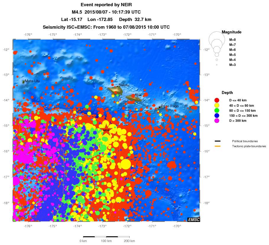 regional historical seismicity