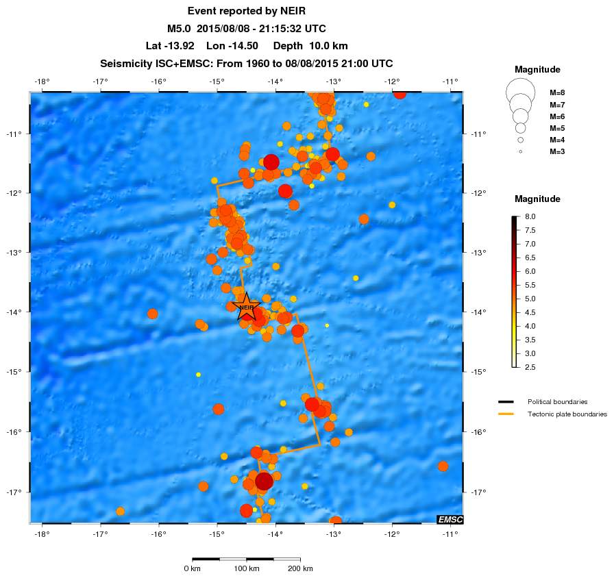regional magnitude historical seismicity