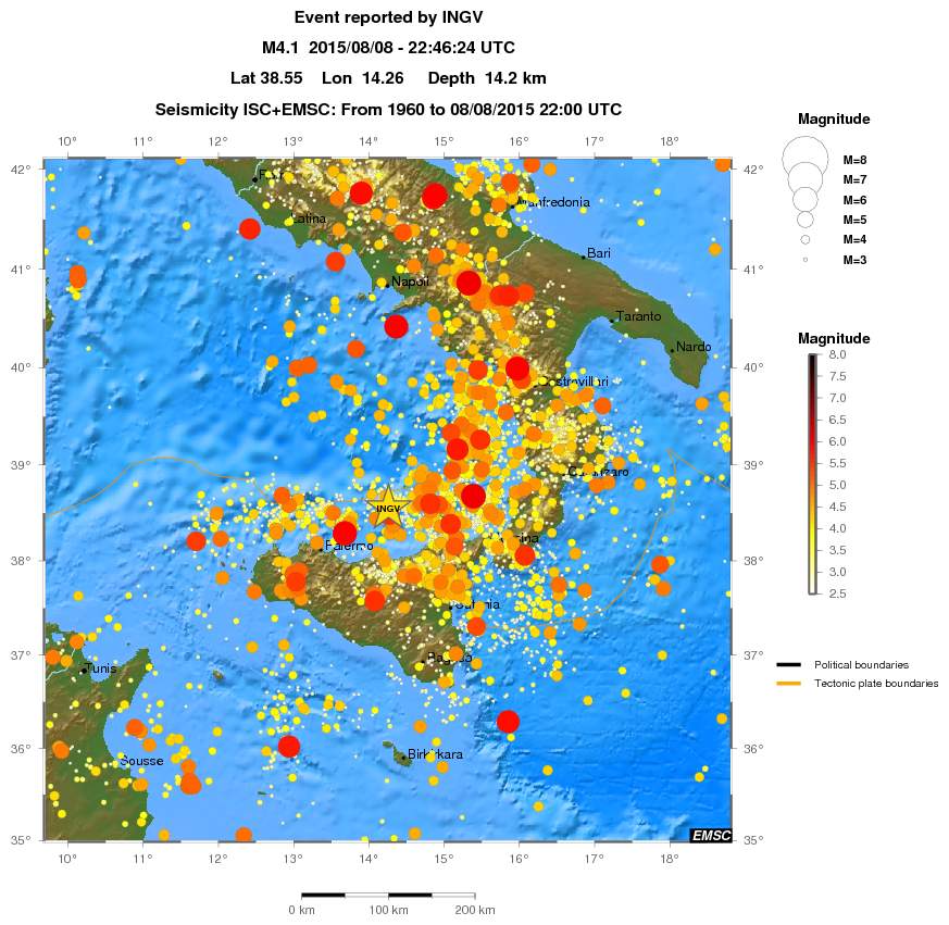 regional magnitude historical seismicity