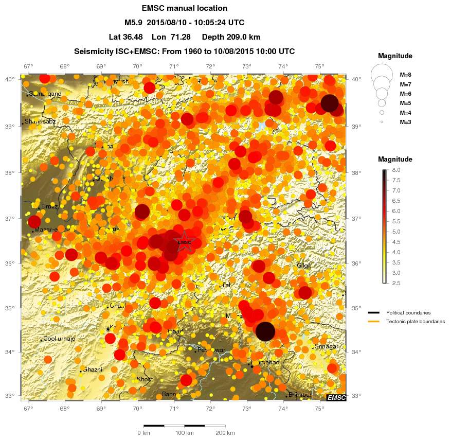 regional magnitude historical seismicity