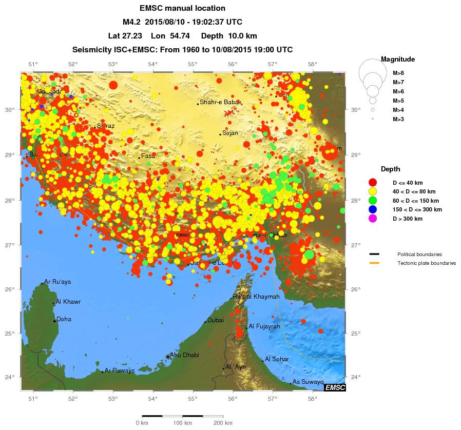 regional historical seismicity