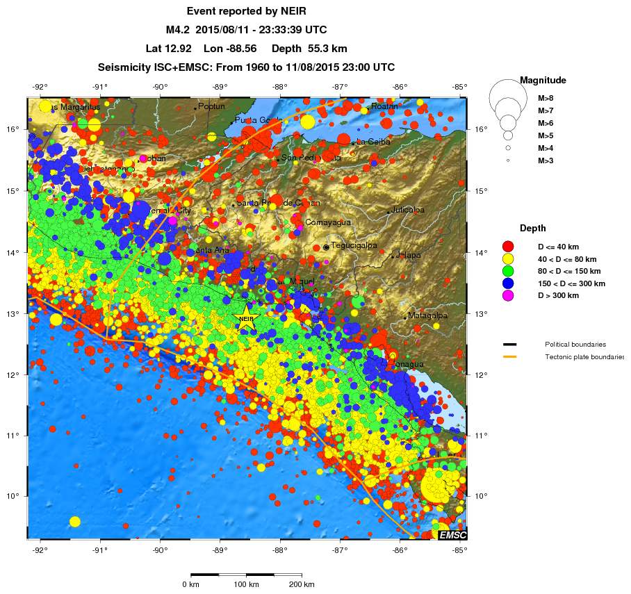 regional historical seismicity