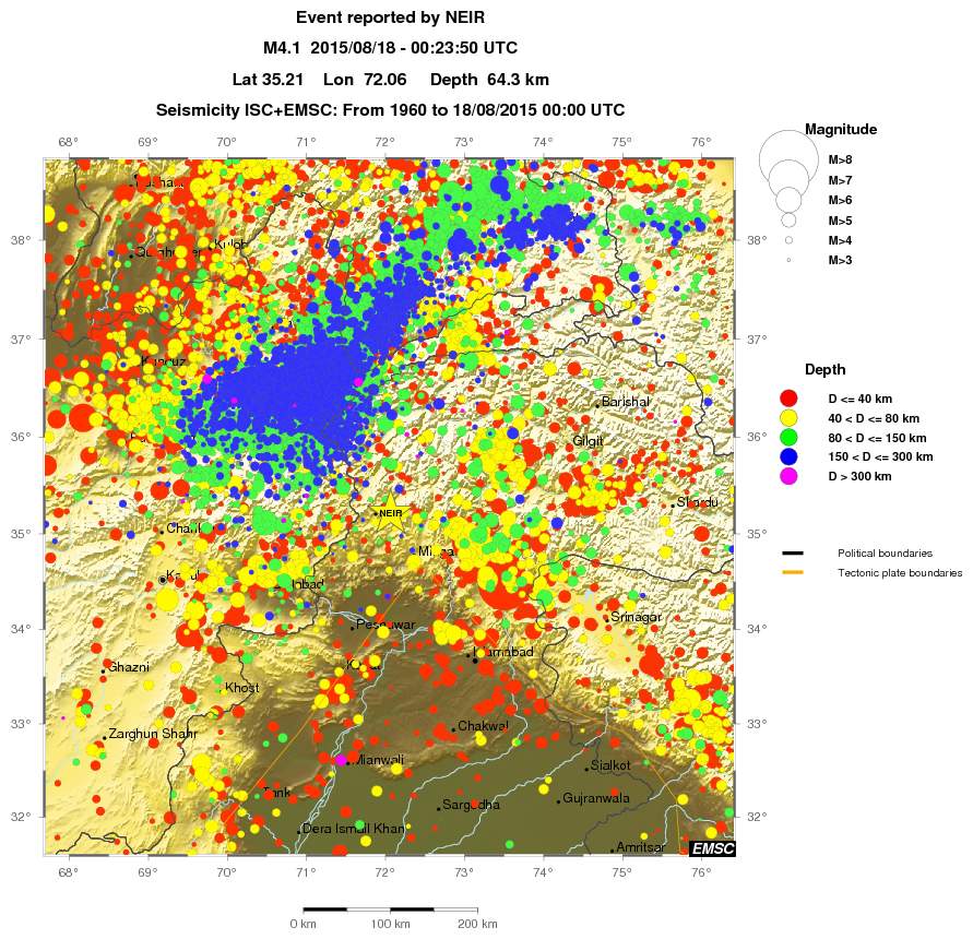 regional historical seismicity