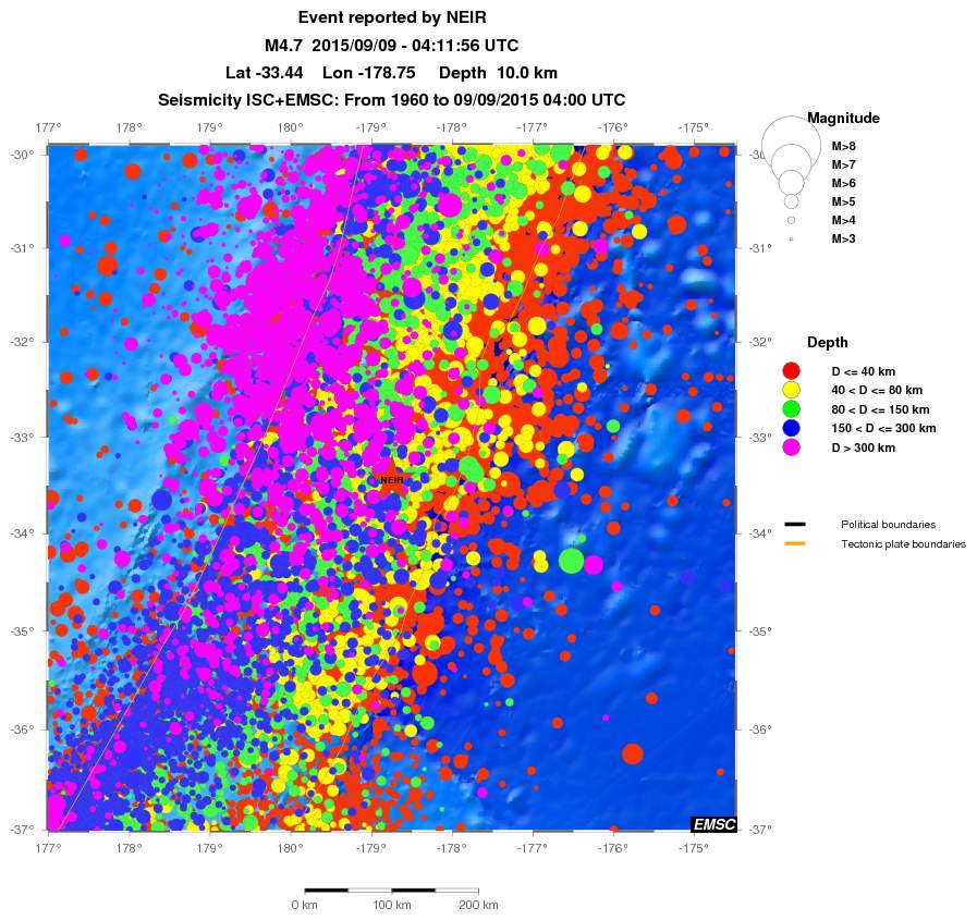 regional historical seismicity