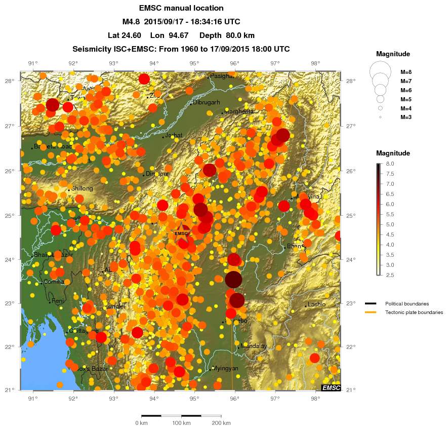 regional magnitude historical seismicity