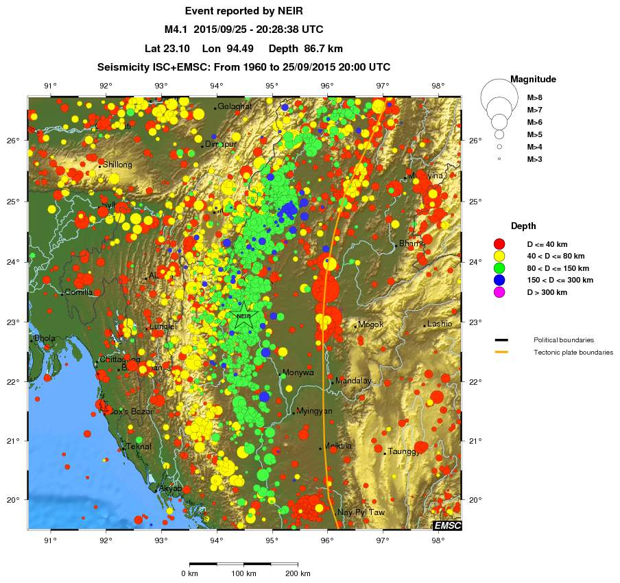 regional historical seismicity