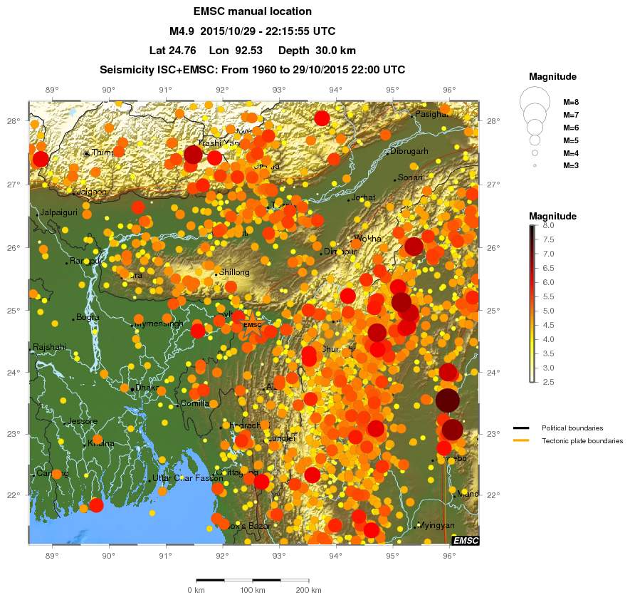 regional magnitude historical seismicity