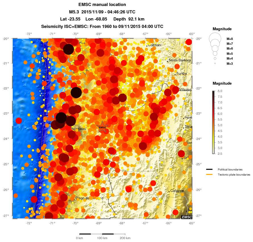 regional magnitude historical seismicity