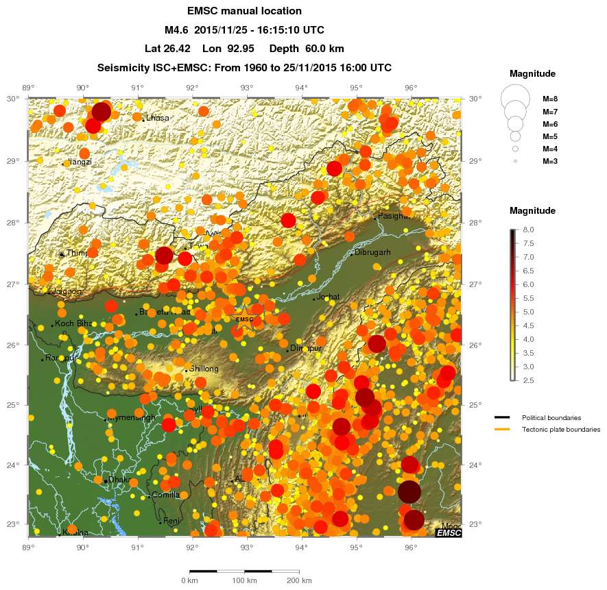 regional magnitude historical seismicity