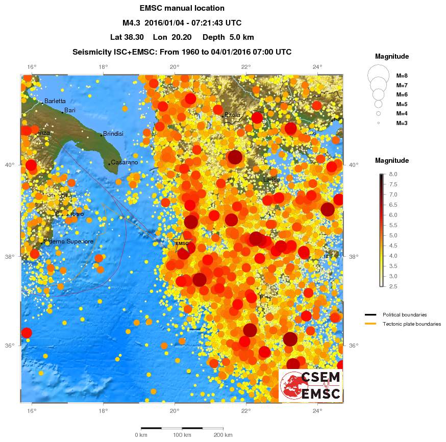 regional magnitude historical seismicity