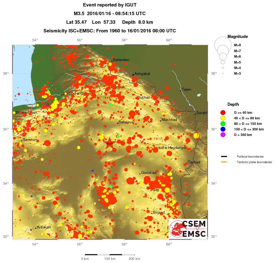 regional historical seismicity