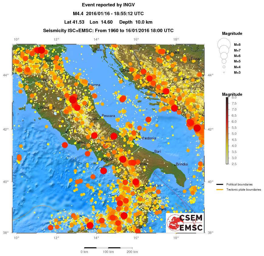 regional magnitude historical seismicity