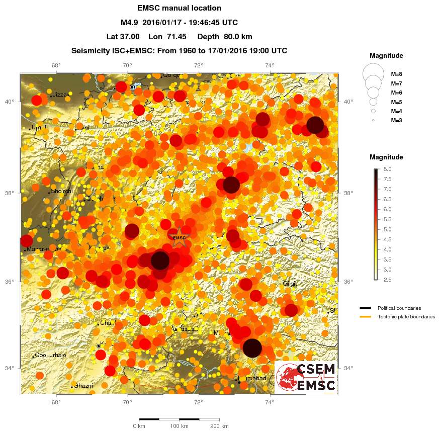regional magnitude historical seismicity