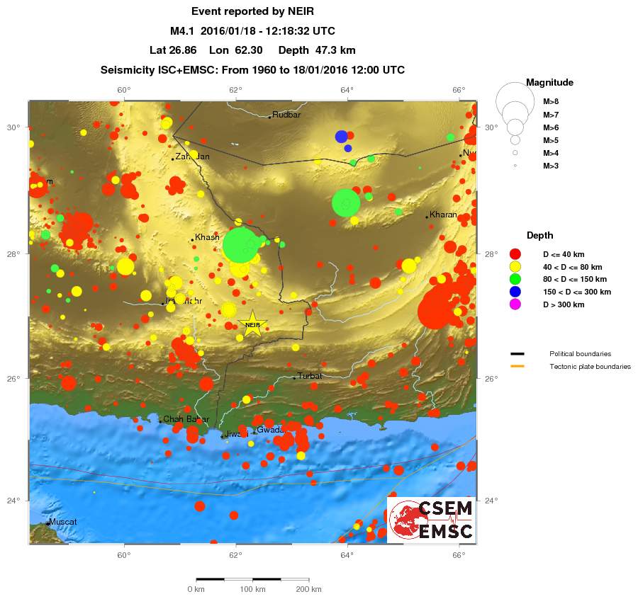 regional historical seismicity