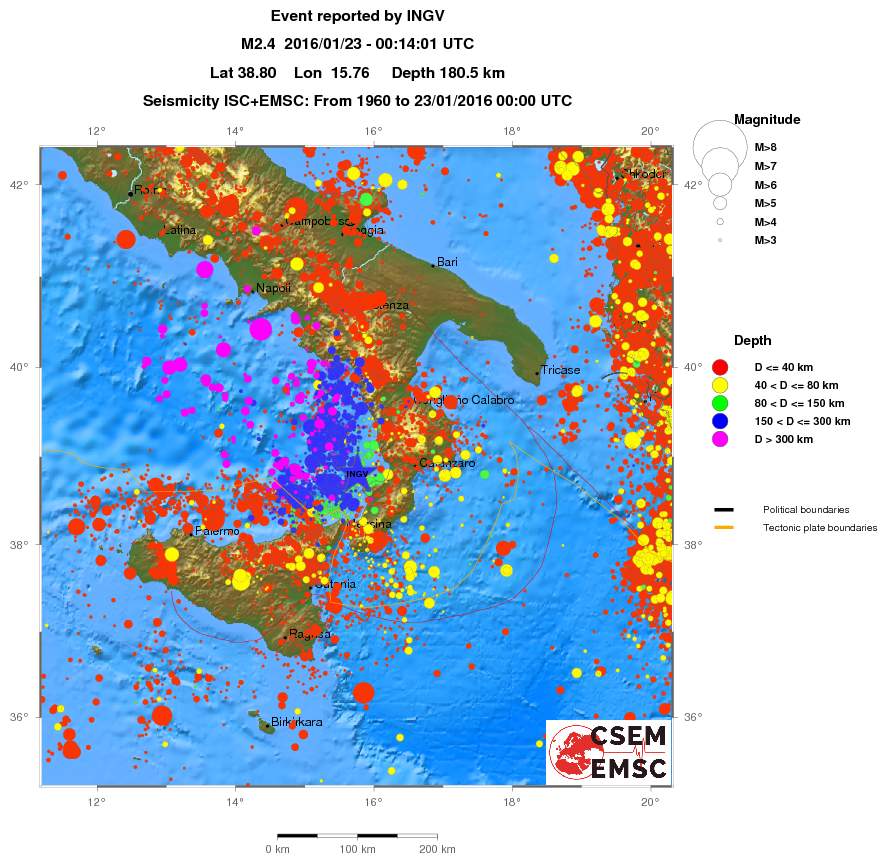 regional historical seismicity