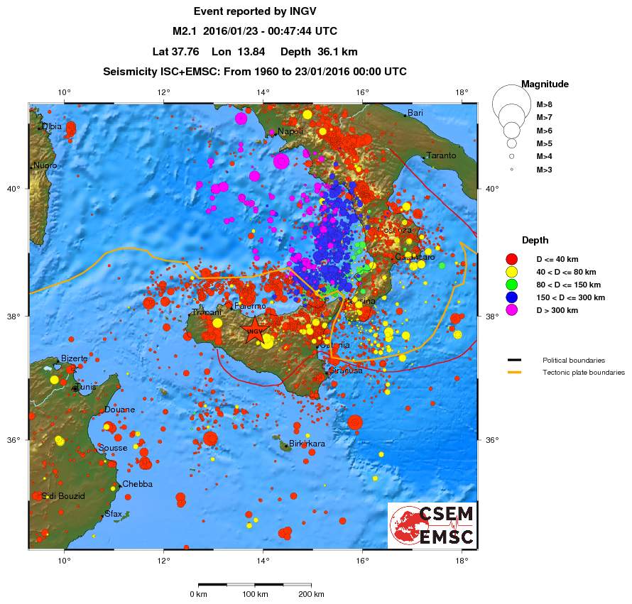 regional historical seismicity