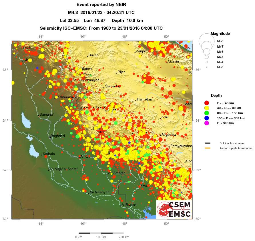 regional historical seismicity