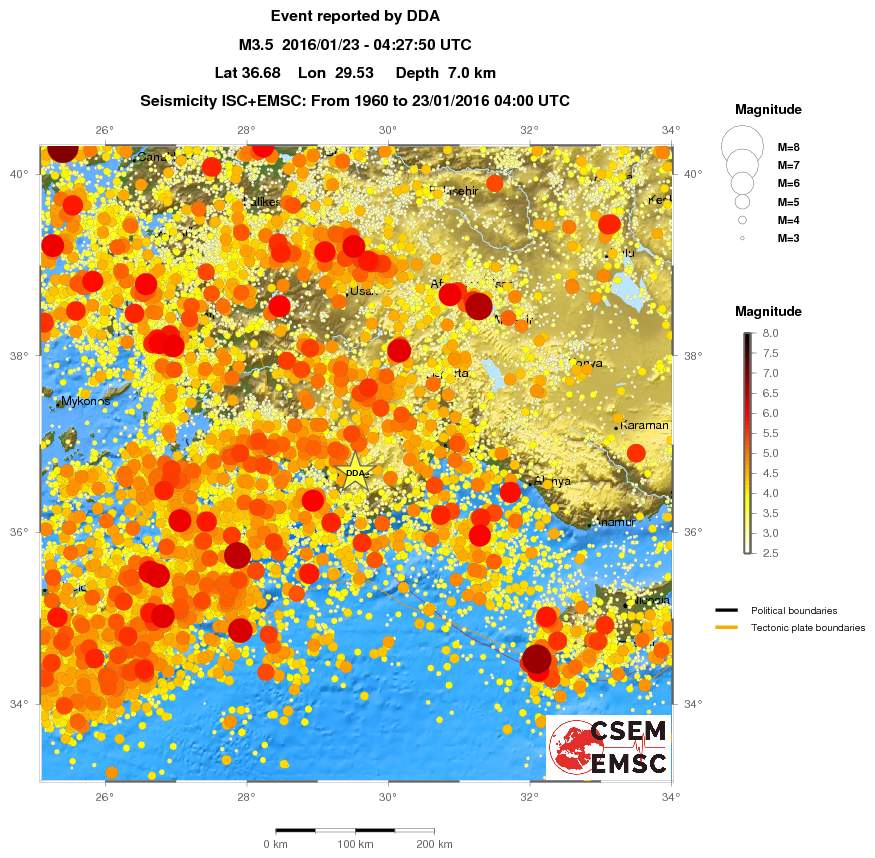 regional magnitude historical seismicity