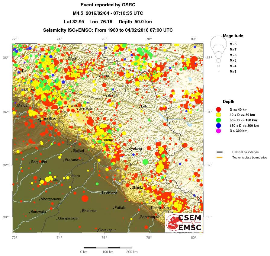 regional historical seismicity