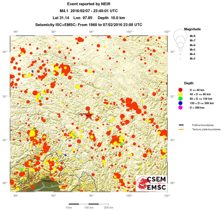 regional historical seismicity