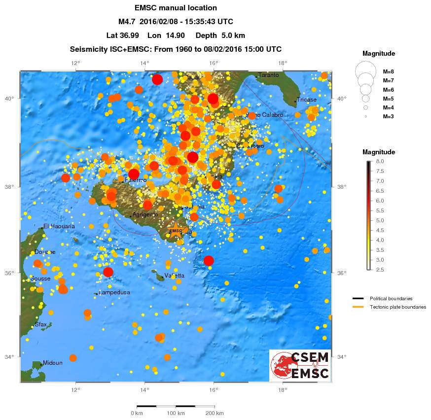 regional magnitude historical seismicity