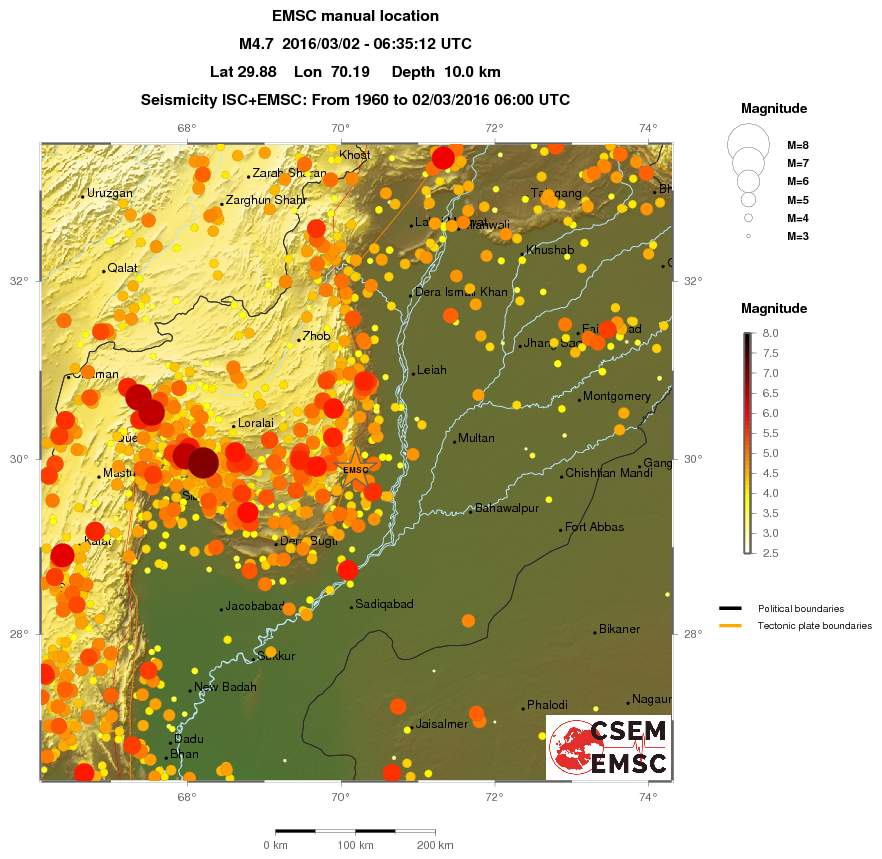 regional magnitude historical seismicity