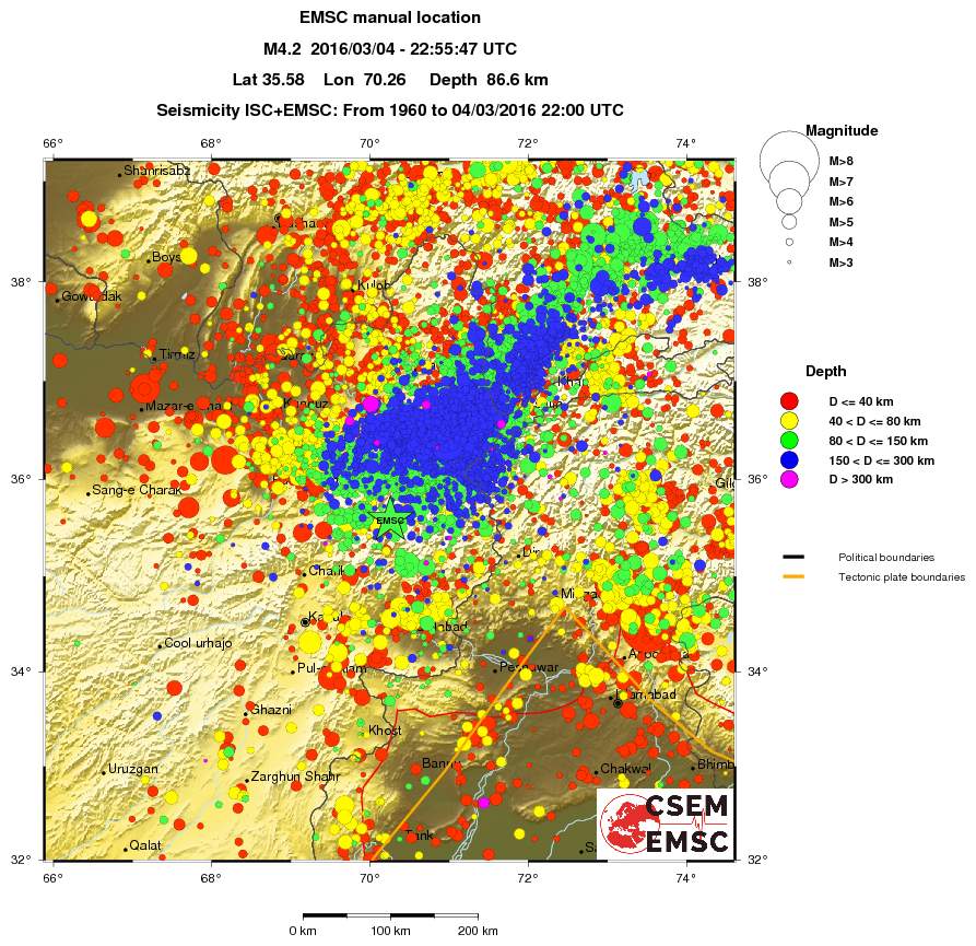 regional historical seismicity