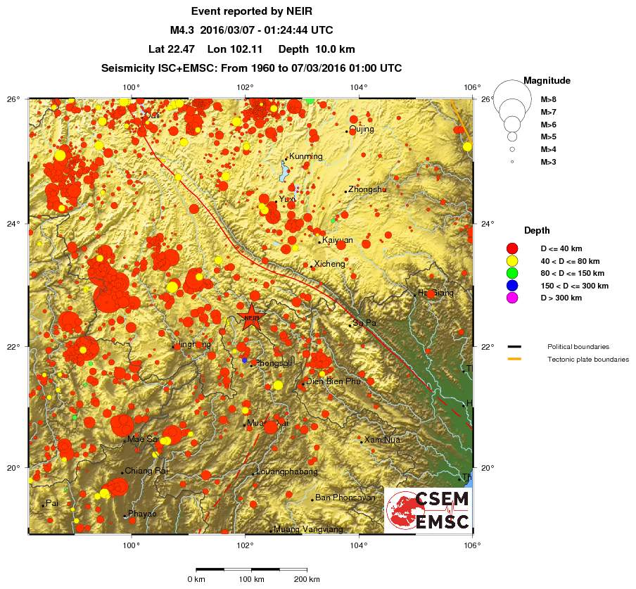 regional historical seismicity