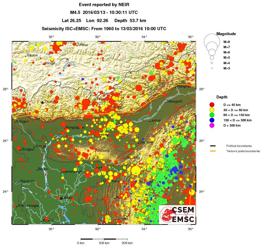 regional historical seismicity