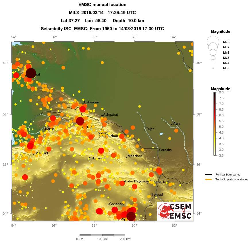 regional magnitude historical seismicity