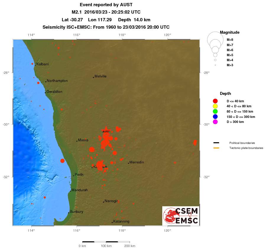 regional historical seismicity