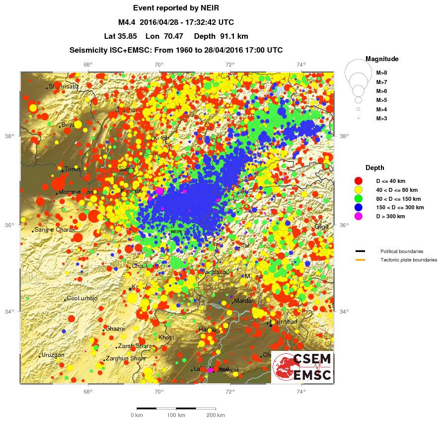 regional historical seismicity