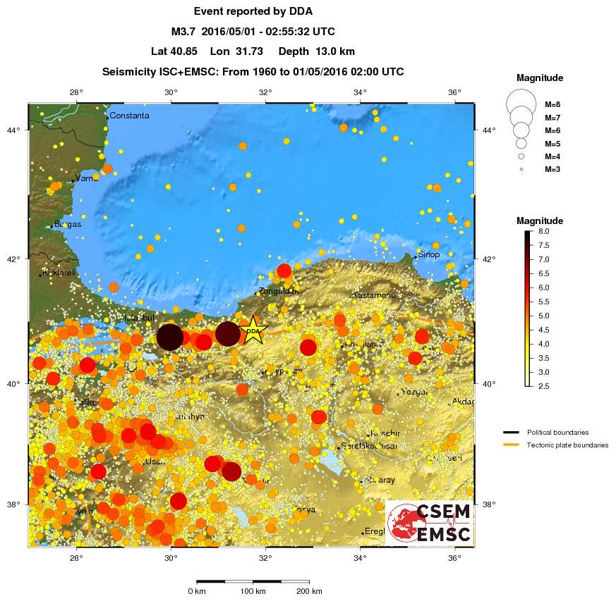 regional magnitude historical seismicity
