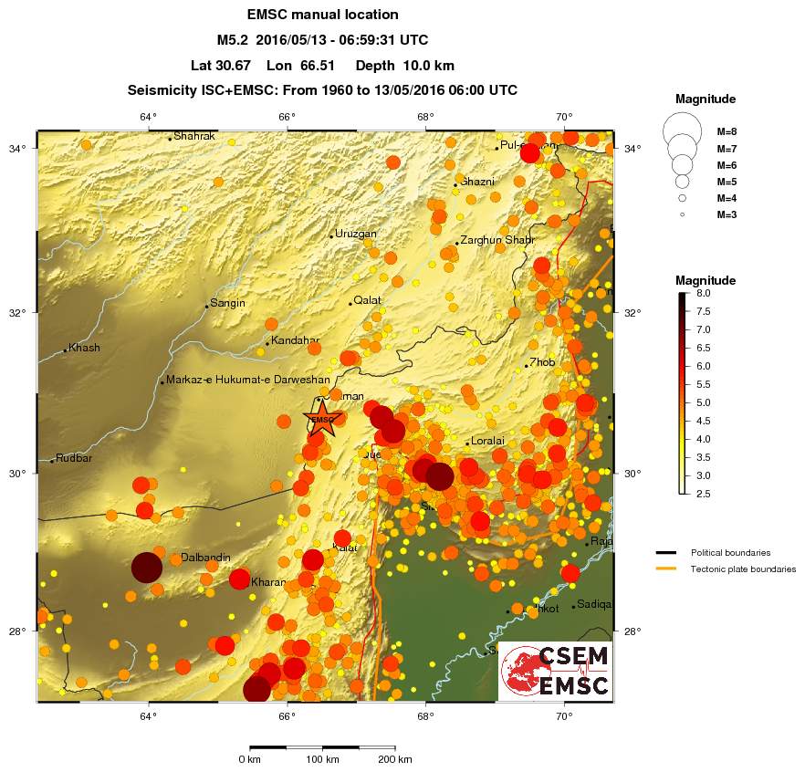regional magnitude historical seismicity