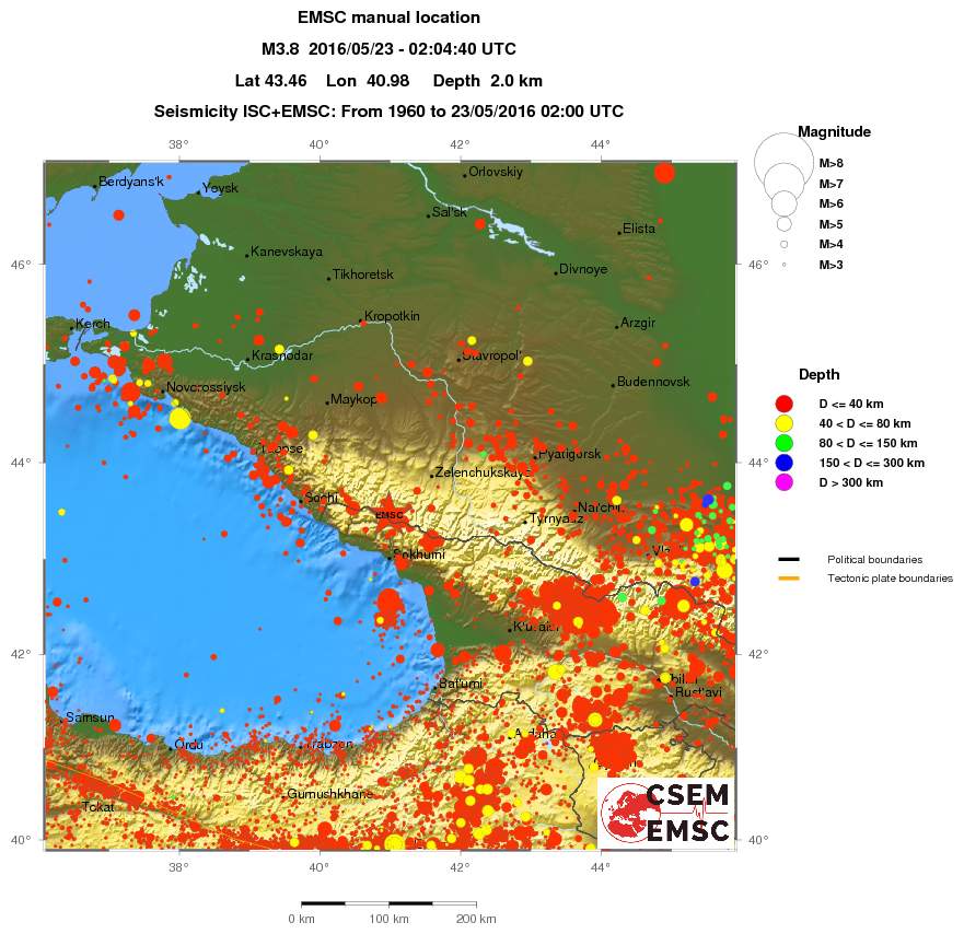 regional historical seismicity