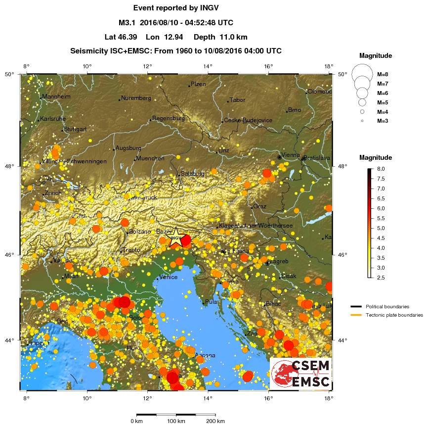 regional magnitude historical seismicity