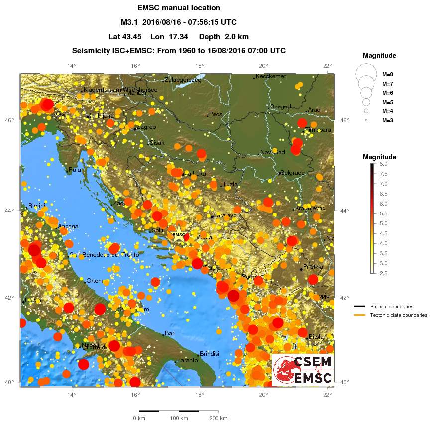 regional magnitude historical seismicity