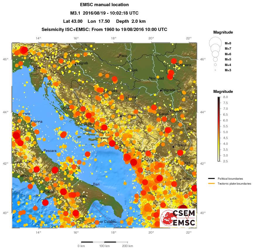 regional magnitude historical seismicity