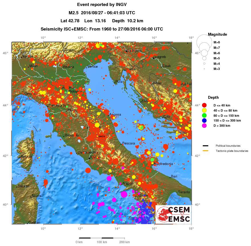 regional historical seismicity