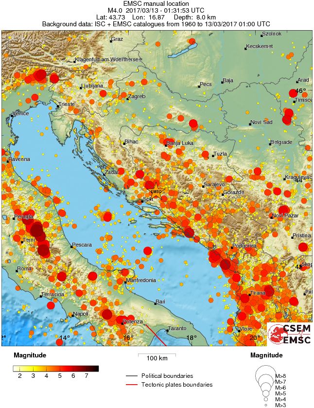 regional magnitude historical seismicity